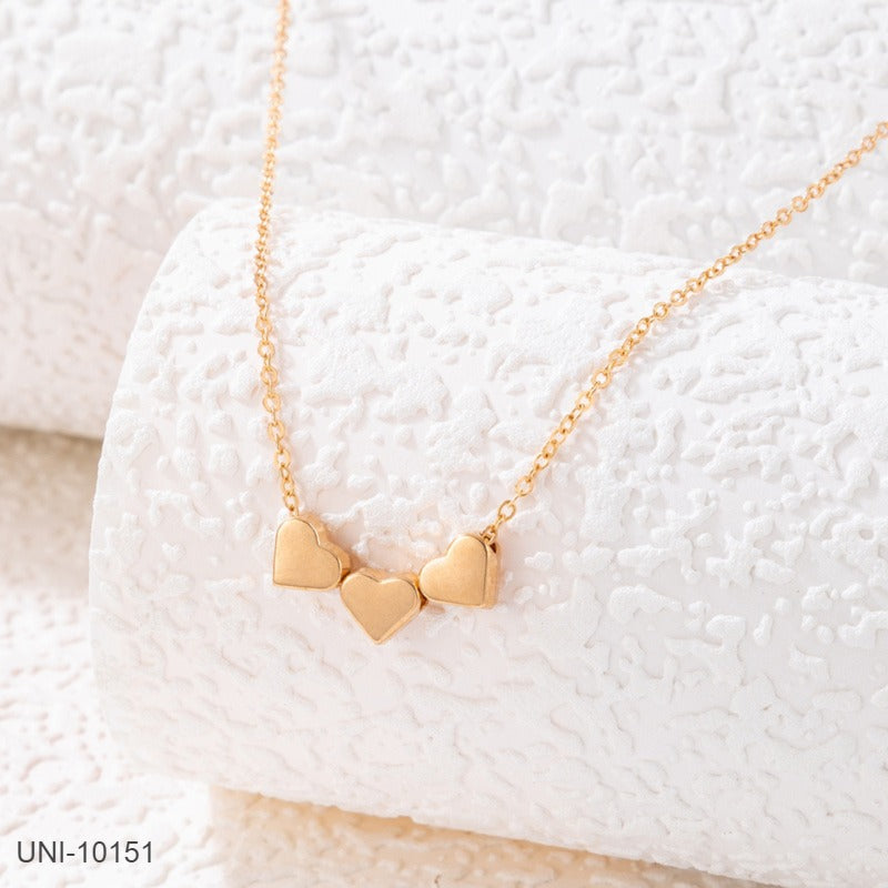 UNI-10151 - Mini Gold Hearts - Necklace