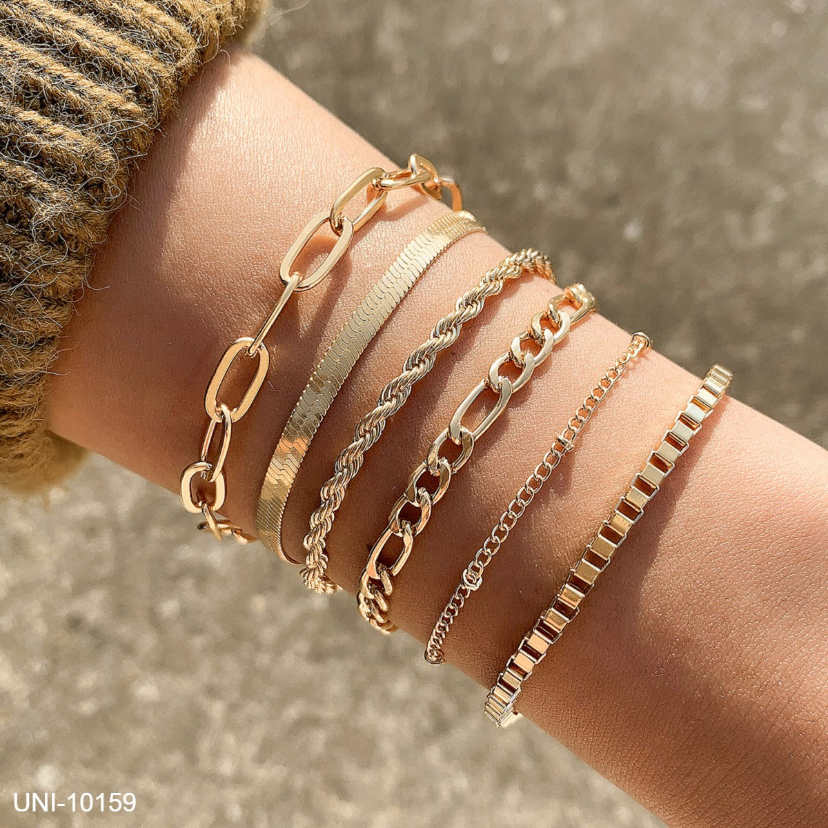 UNI-10159 - Trendy Gold Foiled - Bracelet Set of 6