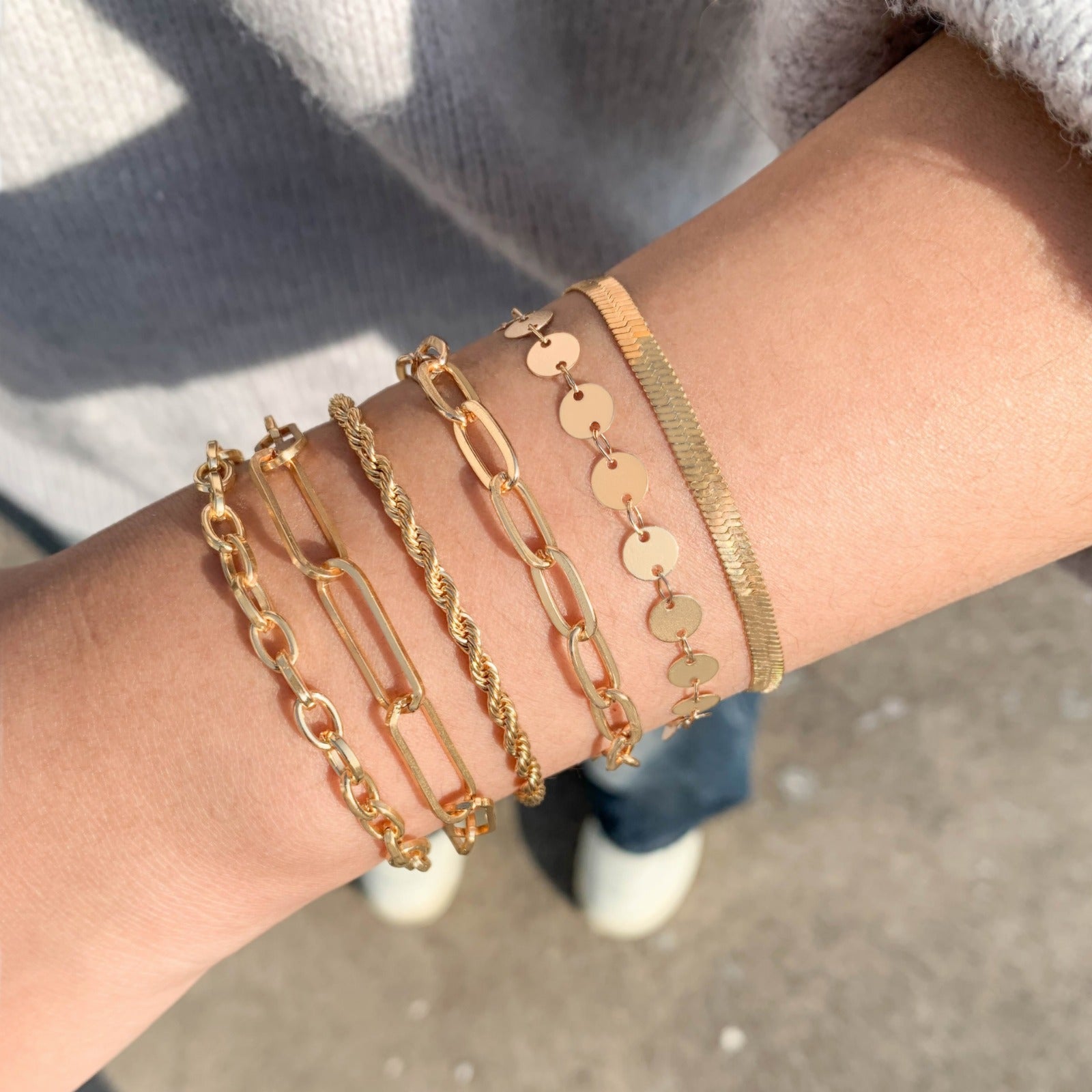 UNI-10159-1 - Chunky Chain Gold Foiled - Bracelet Set of 6