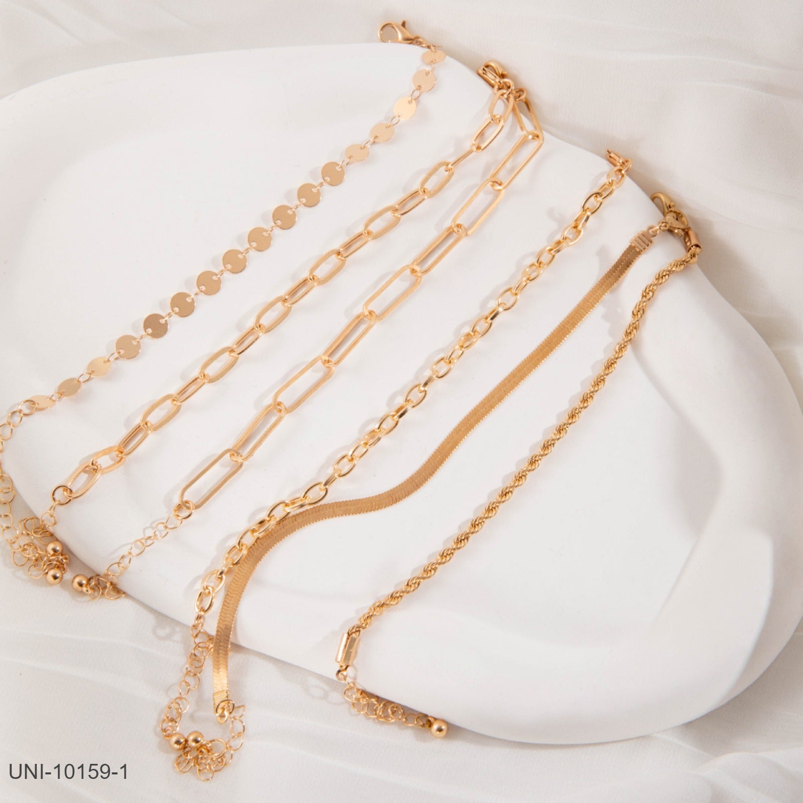 UNI-10159-1 - Chunky Chain Gold Foiled - Bracelet Set of 6