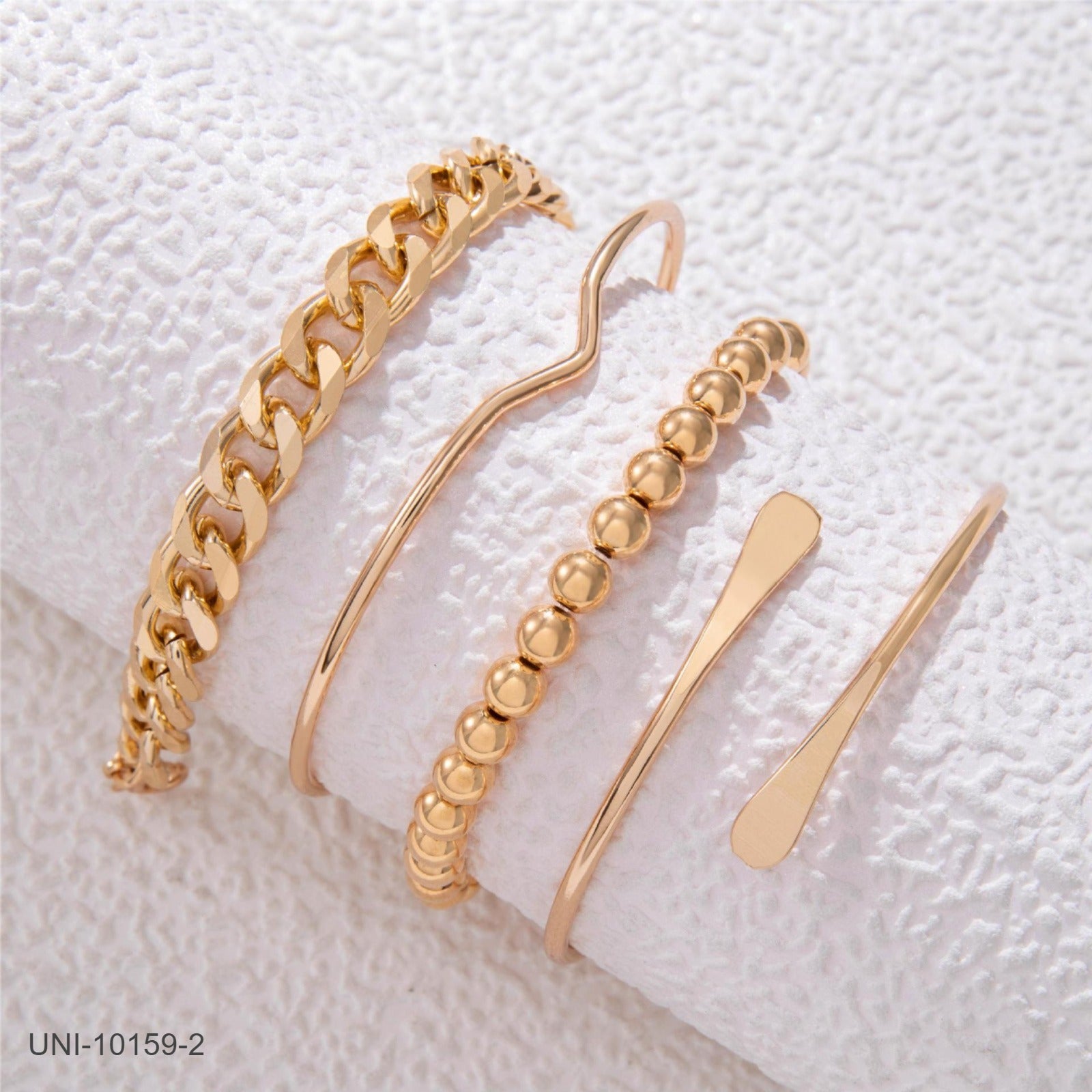 UNI-10159-2 - Classy Chain Bangle - Bracelet Set of 4