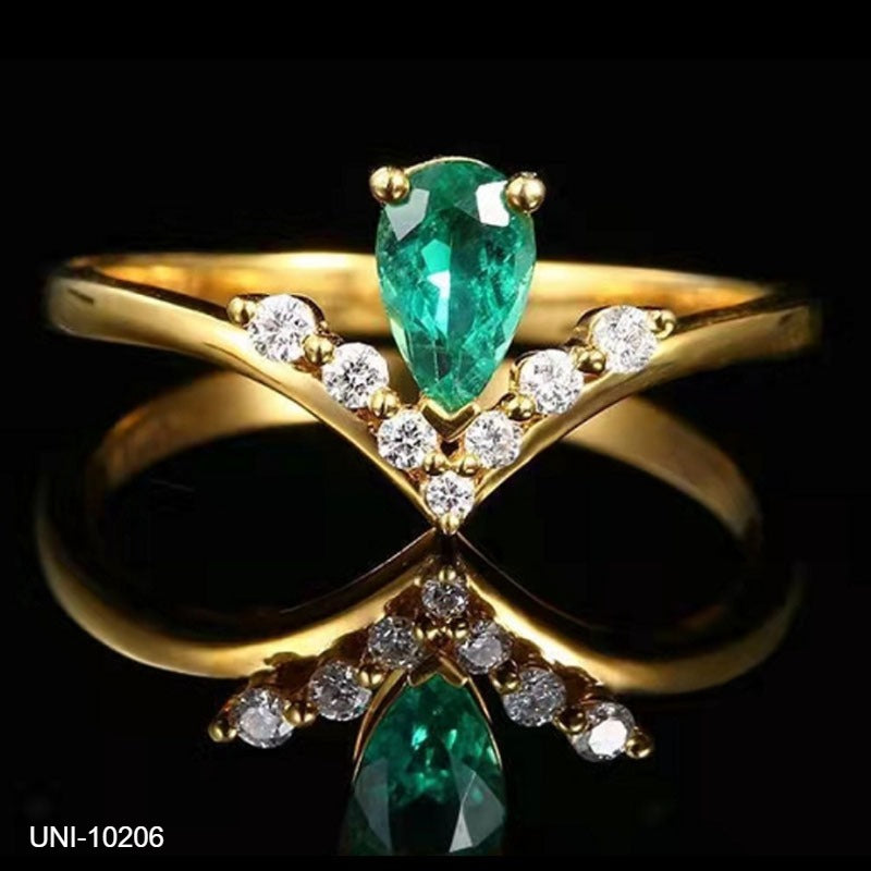 UNI-10206 - Green Gem Gold - Ring