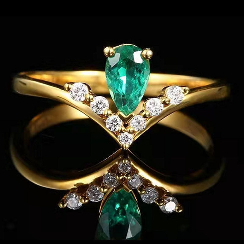 UNI-10206 - Green Gem Gold - Ring