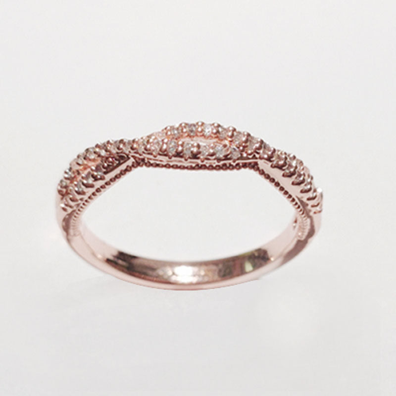 UNI-10207 - Rose gold Twist Diamond - Ring