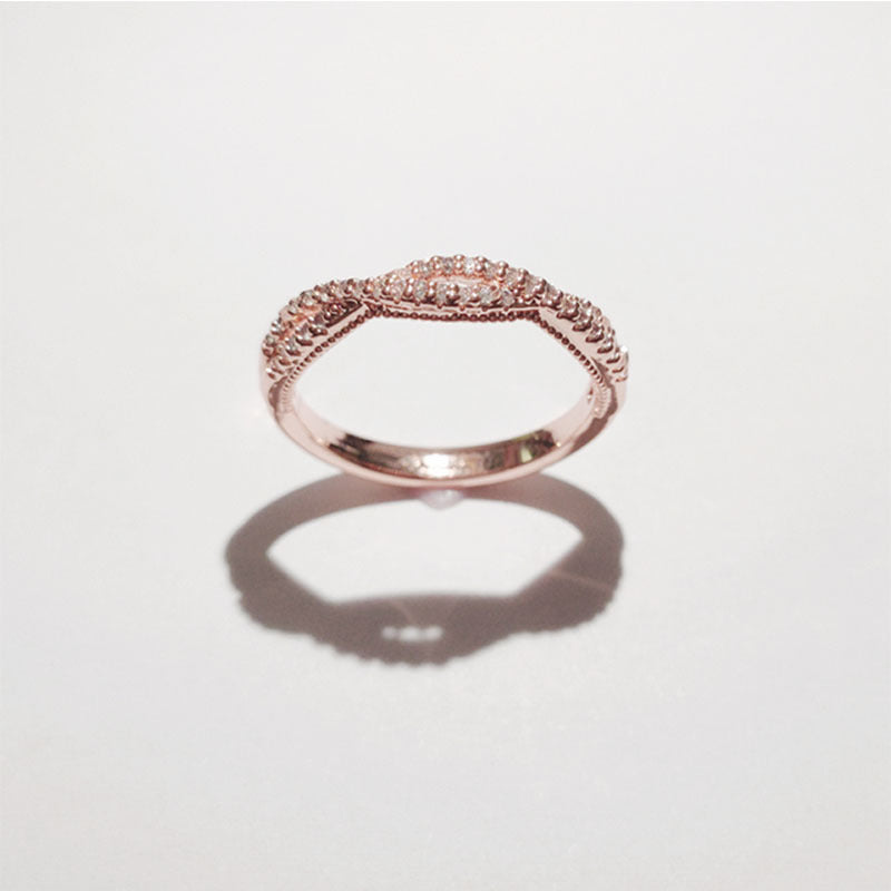 UNI-10207 - Rose gold Twist Diamond - Ring