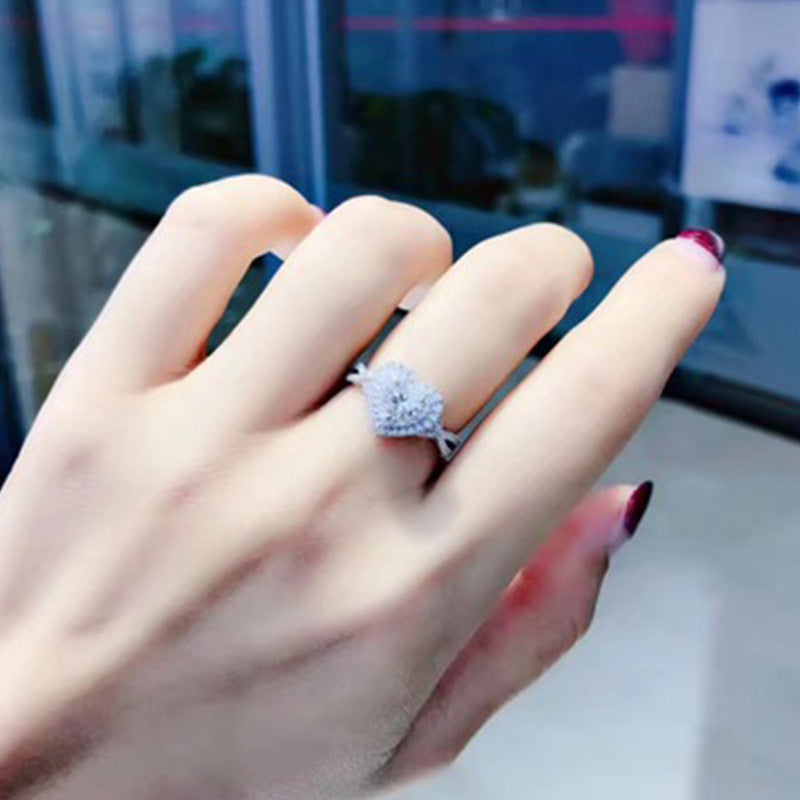 UNI-10212 - Heart Diamond Silver - Ring