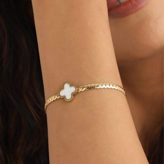 SS-1010 - Flower White Gold - Bracelet Style 2