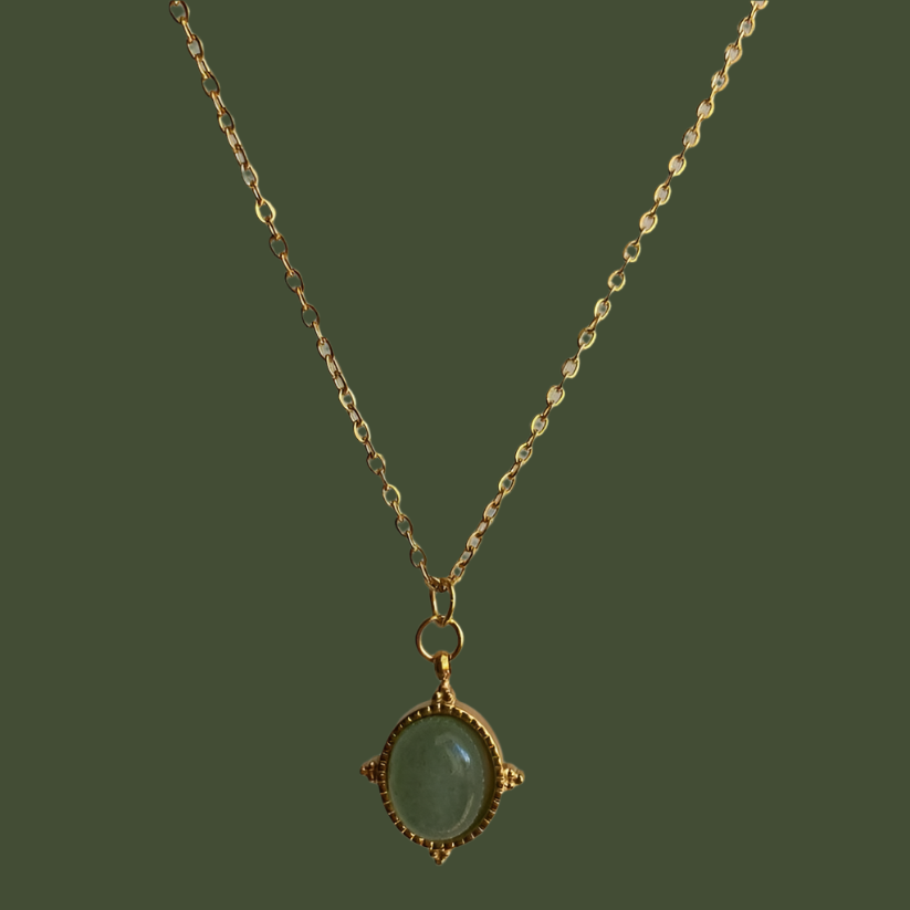 SS-1019 - Elegant Green Stone - Necklace