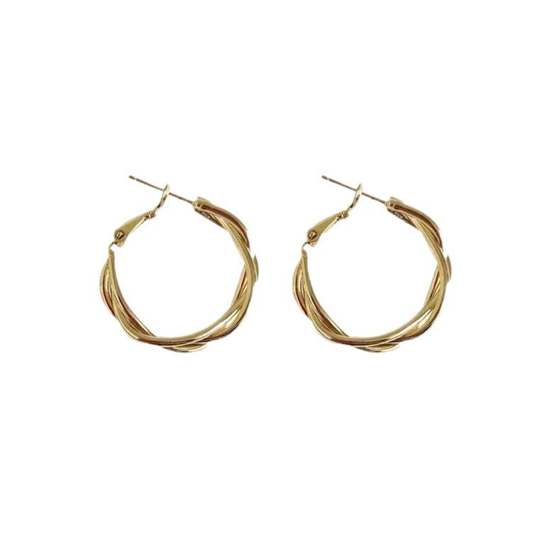 UNI-10217 -Twist Hoop Gold - Earring