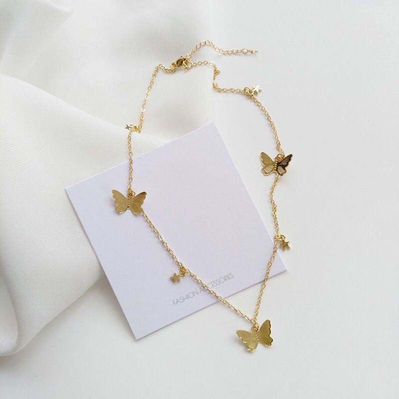 UNI-10225-3 - Butterfly Gold - Necklace
