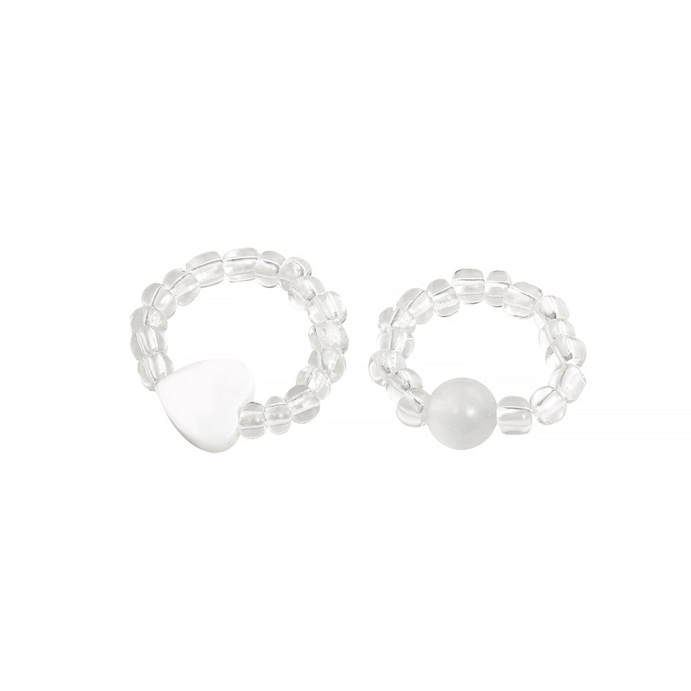 UNI-10169- White Stone - Ring Set