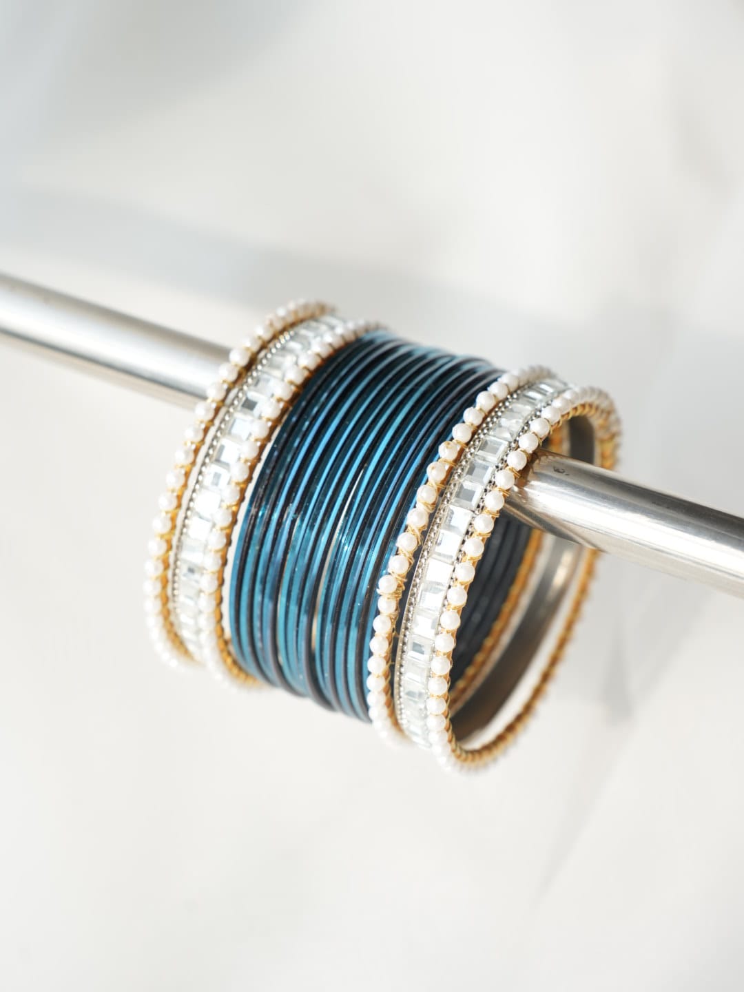 CH-44 - Classy Zinc Blue Bangles - Choorian Set