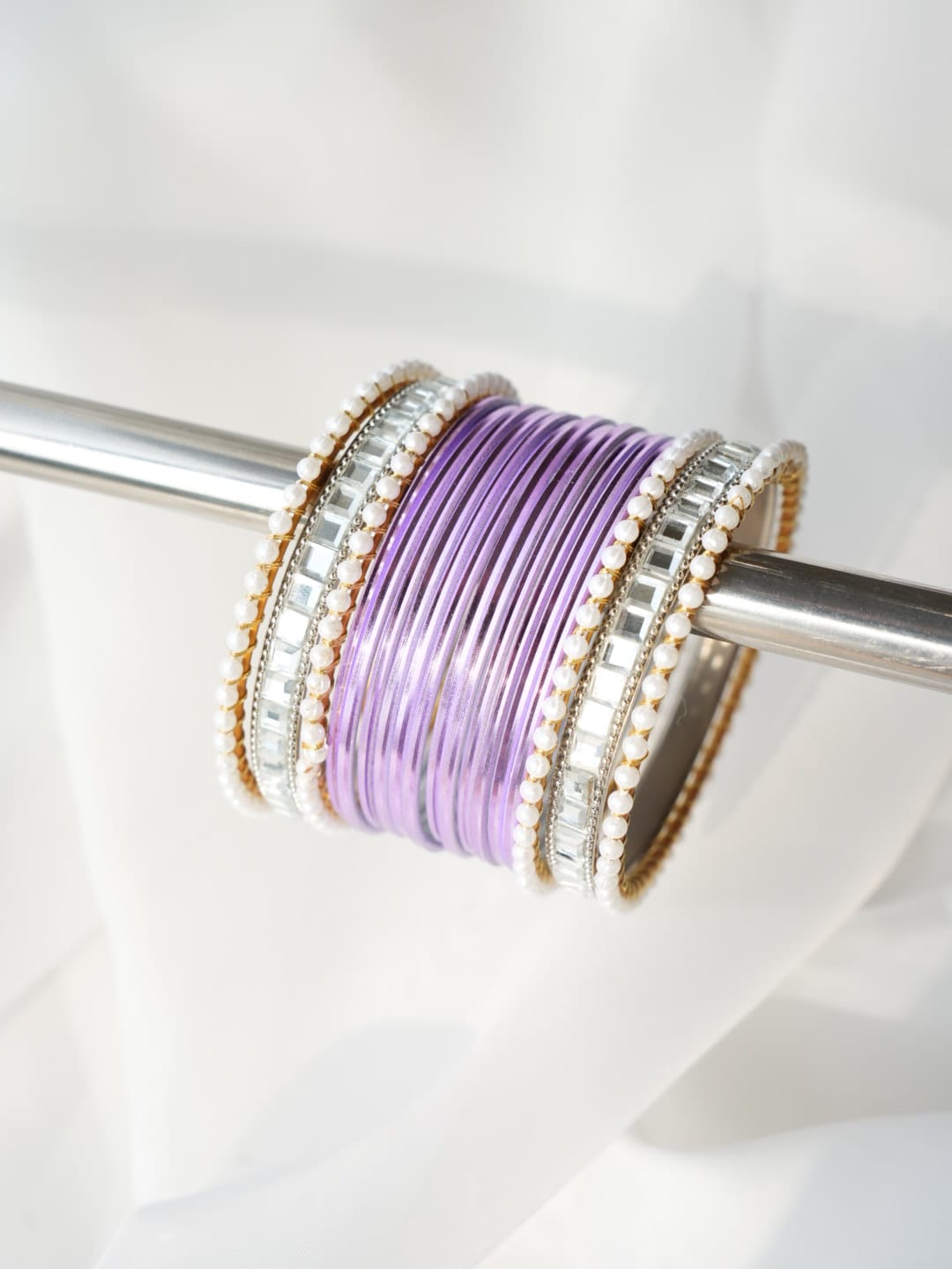 CH-43 - Classy Lilac Purple Bangles - Choorian Set