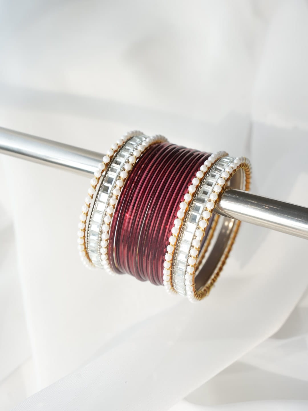CH-42 - Classy Maroon Bangles - Choorian Set