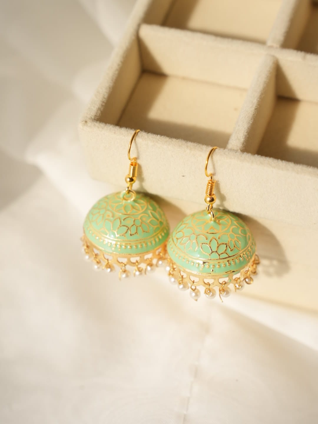 JH-8 - Pearly Jhumka Large - Earring Style 8