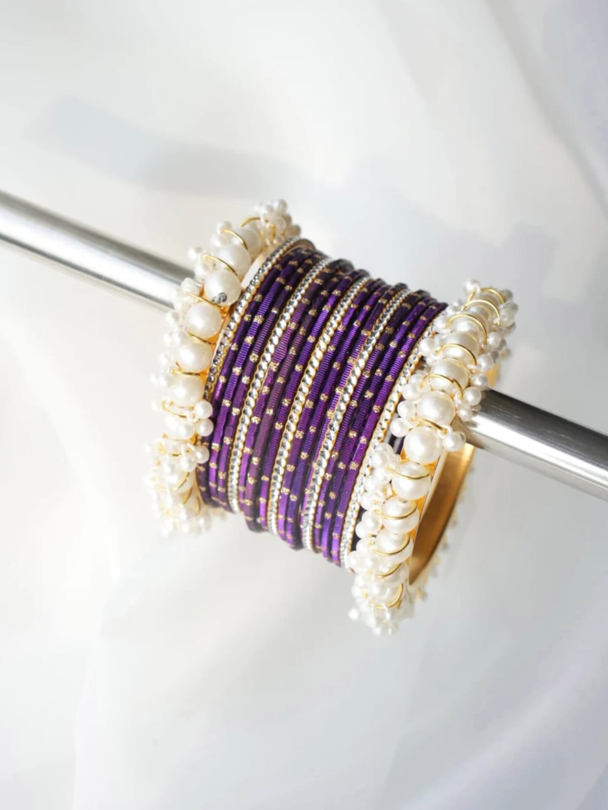 CH-36 - Pearly Bangles & Dark Purple - Choorian Set