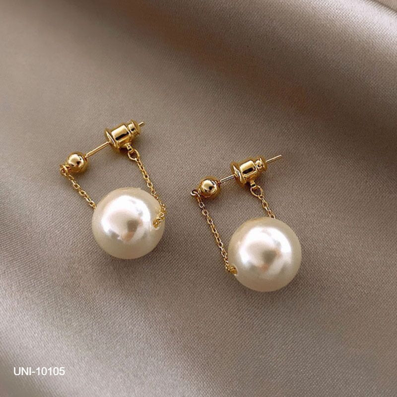 UNI-10105 - Dangling Pearl Gold - Earring