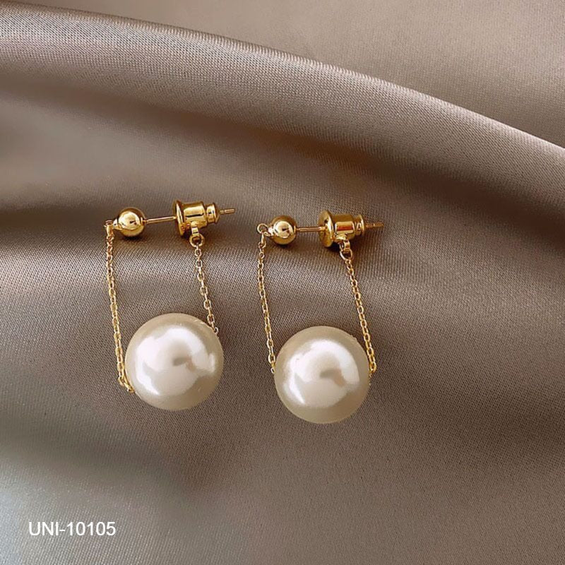 UNI-10105 - Dangling Pearl Gold - Earring
