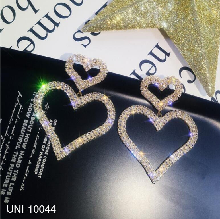 UNI-10044 - Sparkle Diamonds Heart - Earring