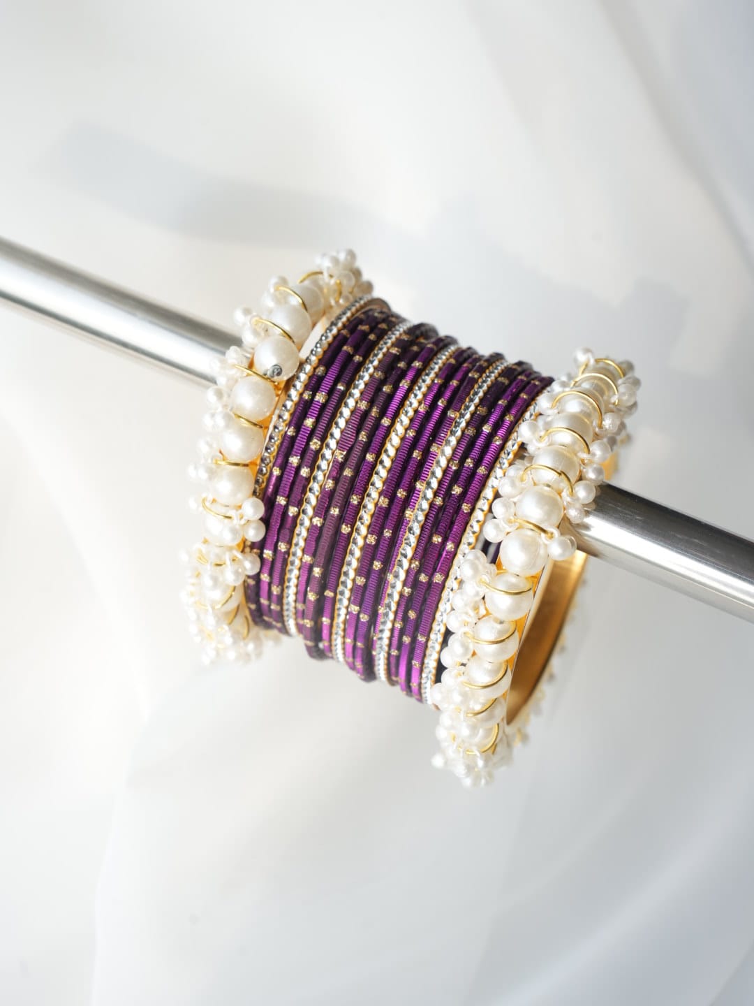 CH-36 - Pearly Bangles & Dark Purple - Choorian Set