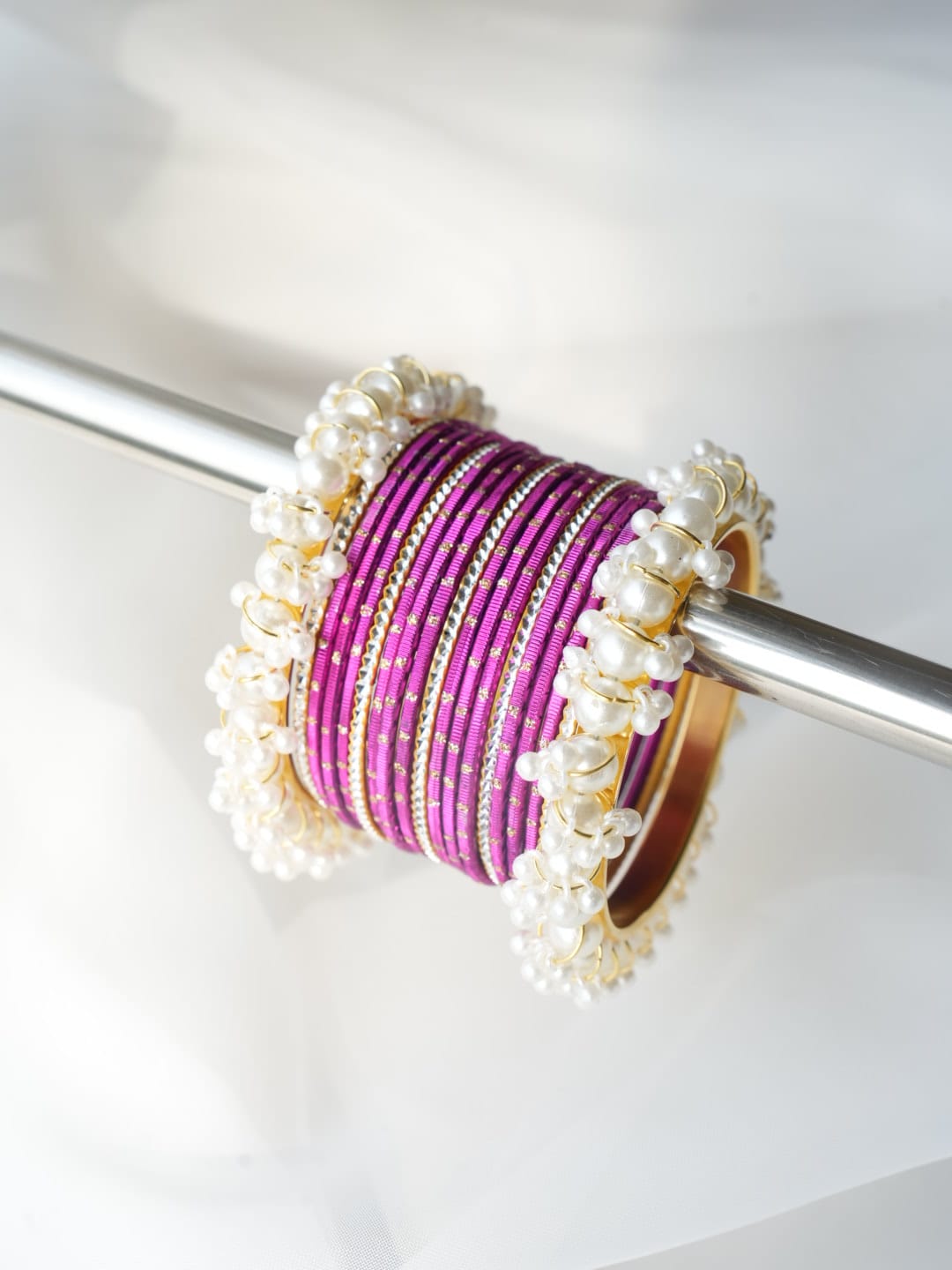 CH-35 - Pearly Bangles & Purple - Choorian Set