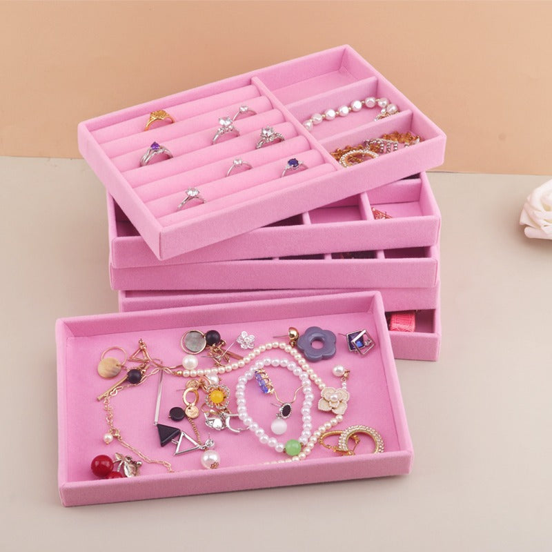 JJ-1013 - Pink Velvet Jewelry Tray