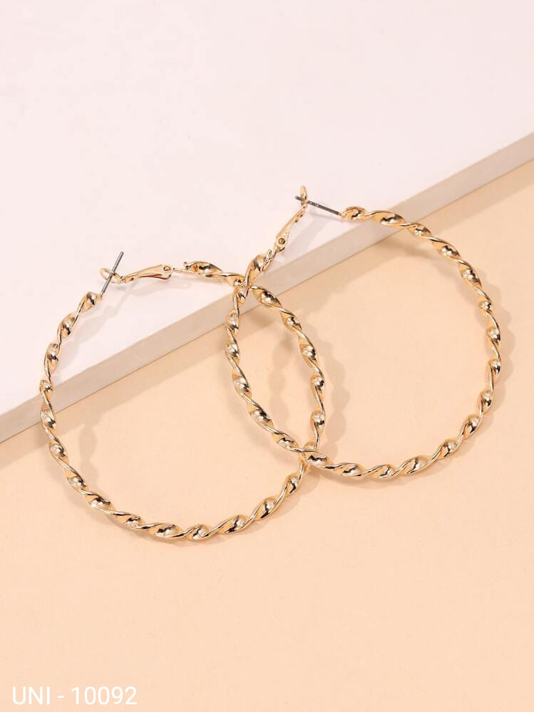 UNI-10092 - Twisted Hoop Gold - Earring