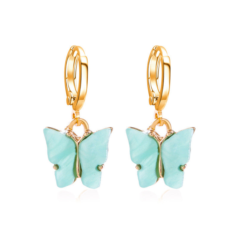 UNI-10470 - Blue Butterfly Gold - Earring