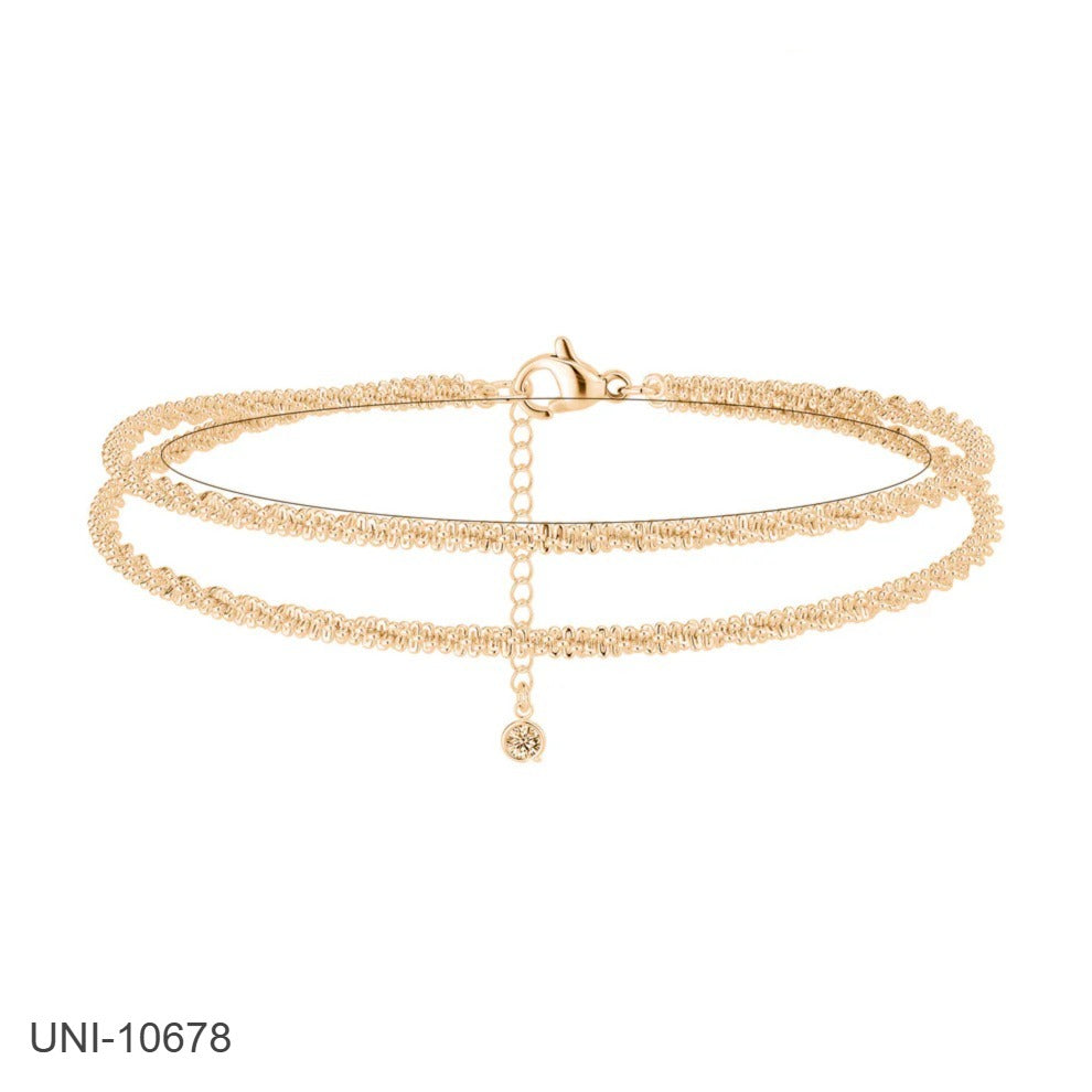 UNI-10678 - Gold Double Layer Chain - Anklet