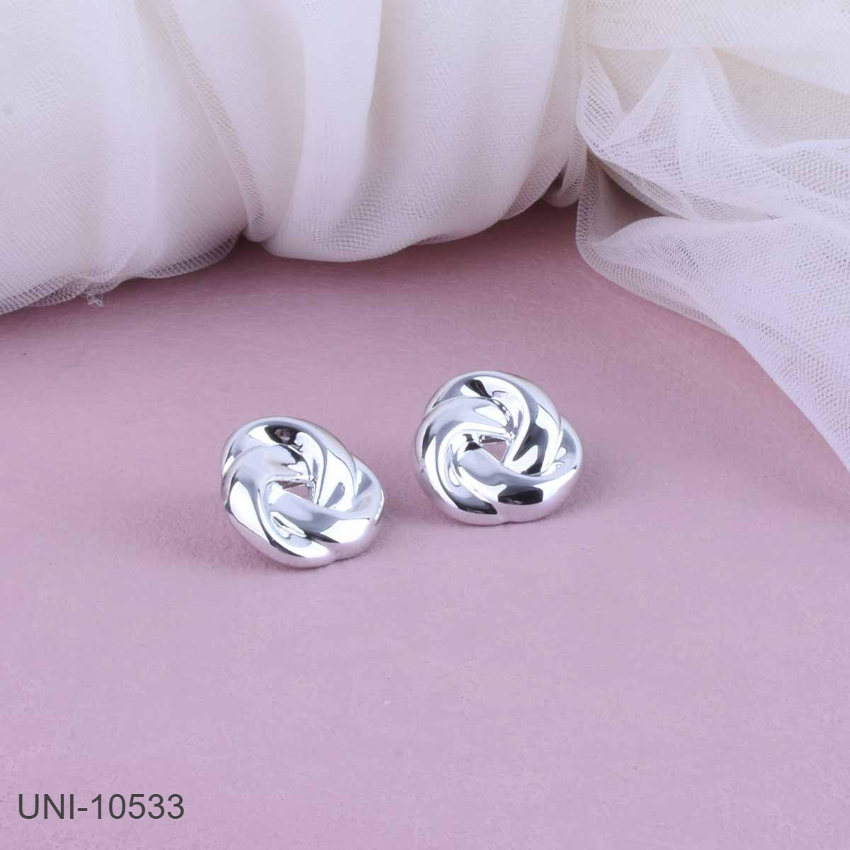 UNI-10533 - Silver Foil Twisted - Earring