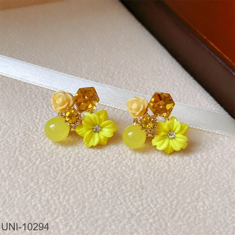 UNI-10294 - Yellow Flowers - Earring