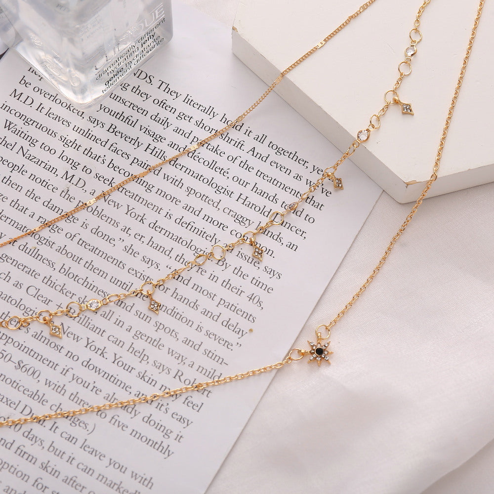 UNI-10662 - 3 Layered Sparkle Star - Necklace Set
