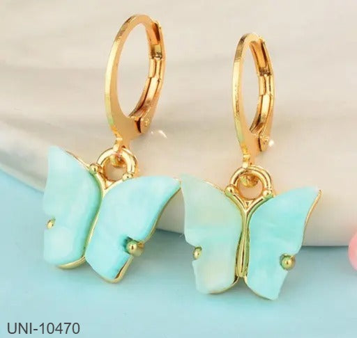 UNI-10470 - Blue Butterfly Gold - Earring