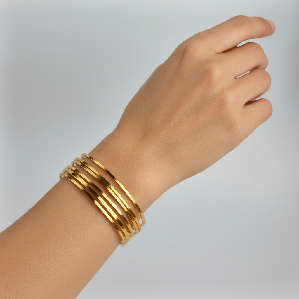 CH-56 - Gold Bangle - Set Set Of 6 Style 2