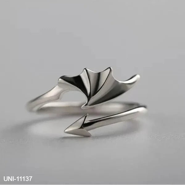 UNI-11137 - Retro Dragon Arrow Silver Ring