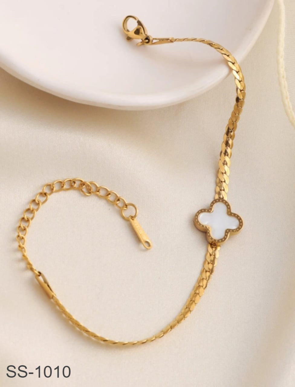 SS-1010 - Flower White Gold - Bracelet Style 2