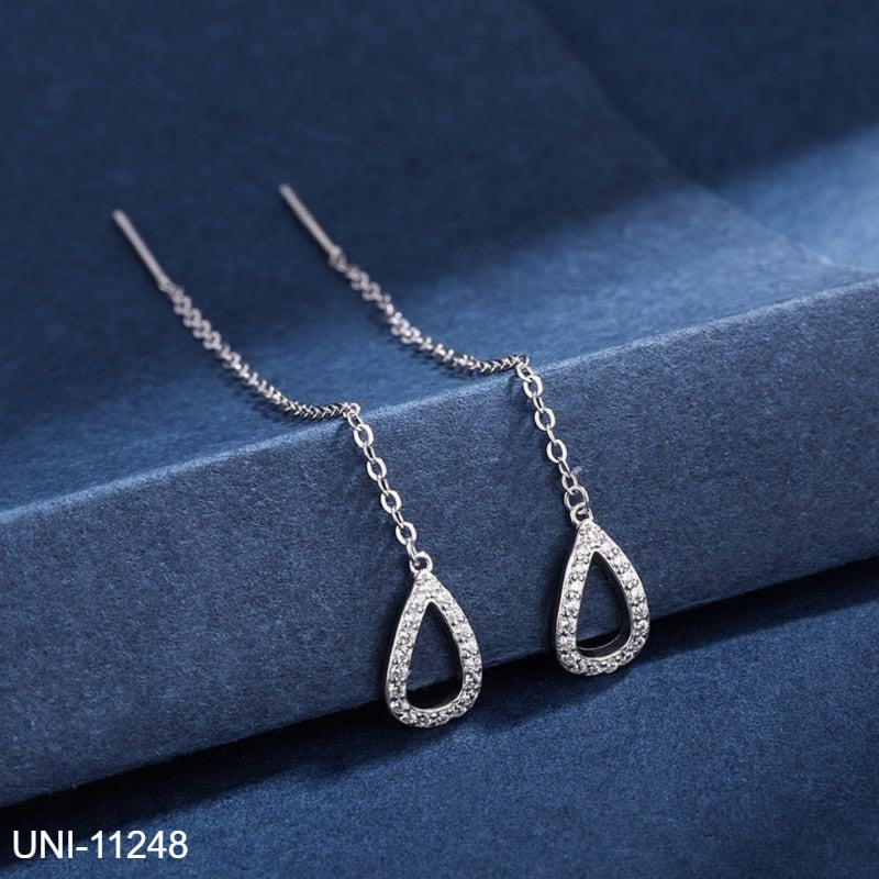 UNI-11248 - Dangling Blingy Drop Silver - Earring