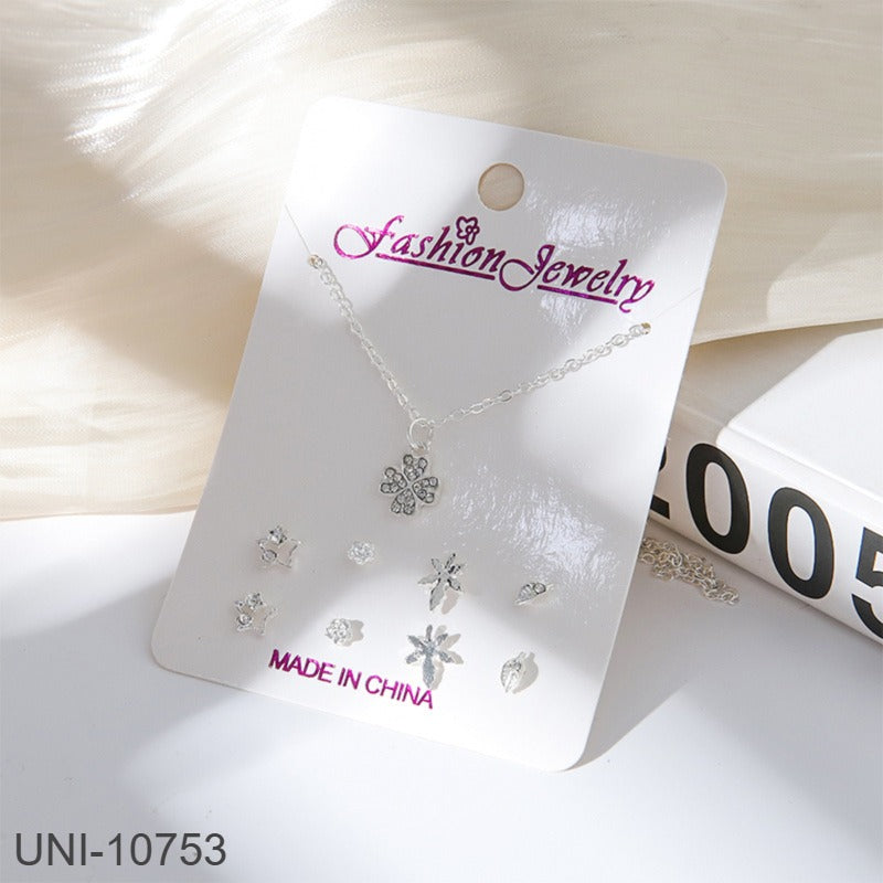 UNI-10753 - Four Leaf Silver - Jewelry Set