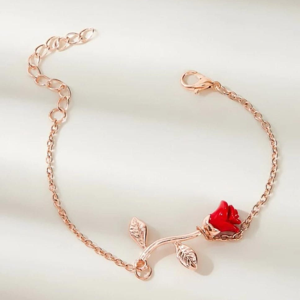 UNI-10463 -  Rose Gold Rose Flower - Bracelet