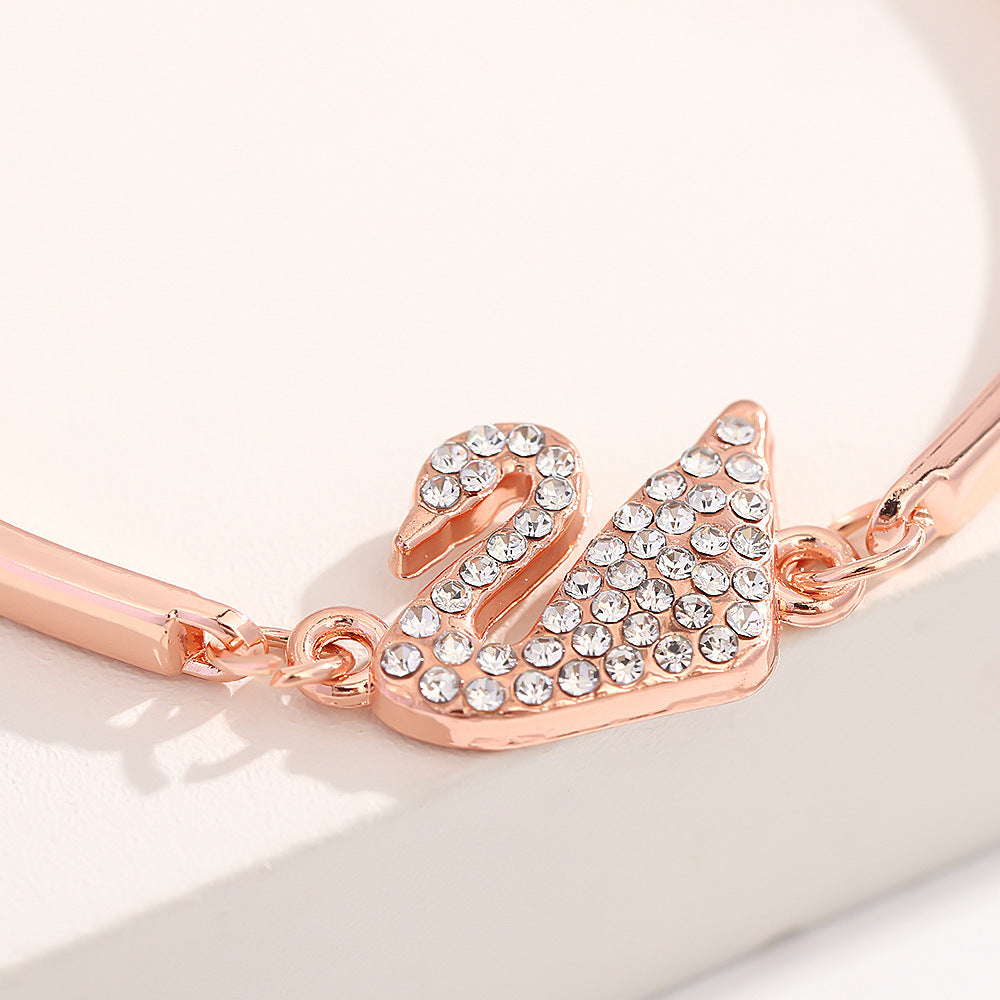 UNI-10566 -Rose  Gold Foil Swan - Bracelet