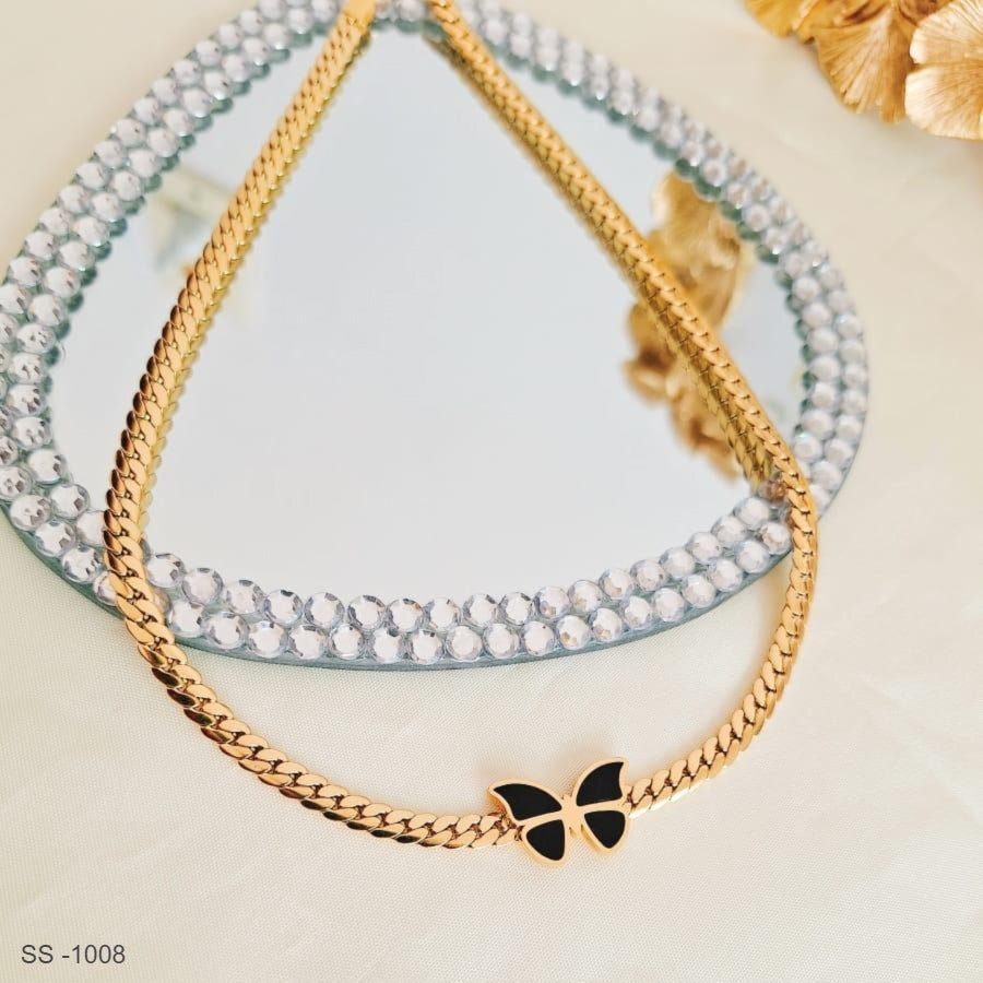 SS-1008 - Black Butterfly Gold - Necklace