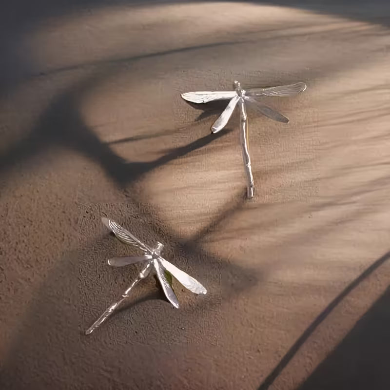 UNI-12343 - Silver Dragonfly - Earrings