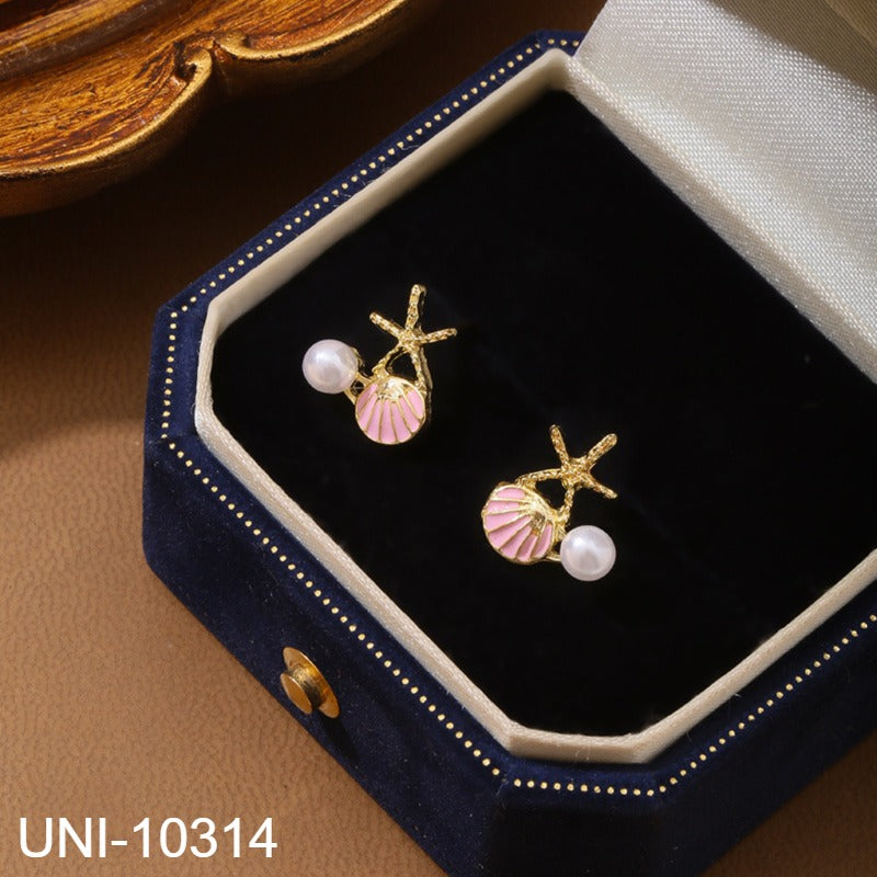 UNI-10314 - Pearl Pink Sea Shell - Earring