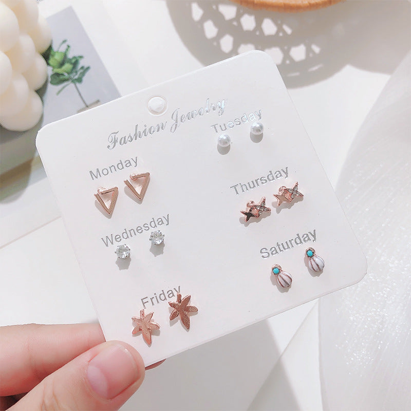 UNI-10712 - Fancy Mini - Ear Studs Set Of 6 - Style 6