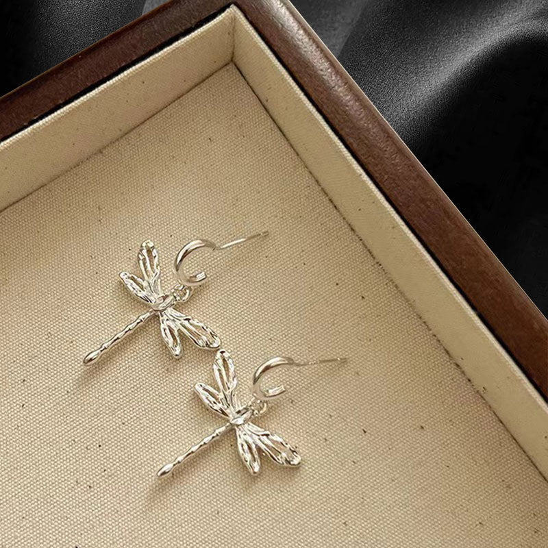 UNI-10354 - Silver Dragonfly - Earring