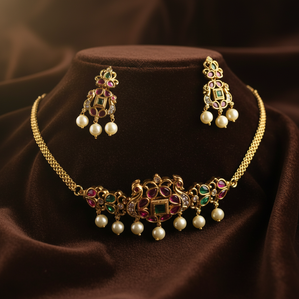 PJ-101 - Vintage Gold & Multi - Jewelry Set