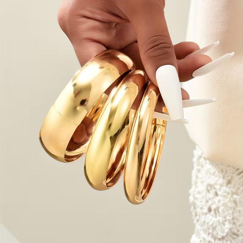 UNI-10636-10 - Gold Foil Bangle - Bracelet Set Of 3