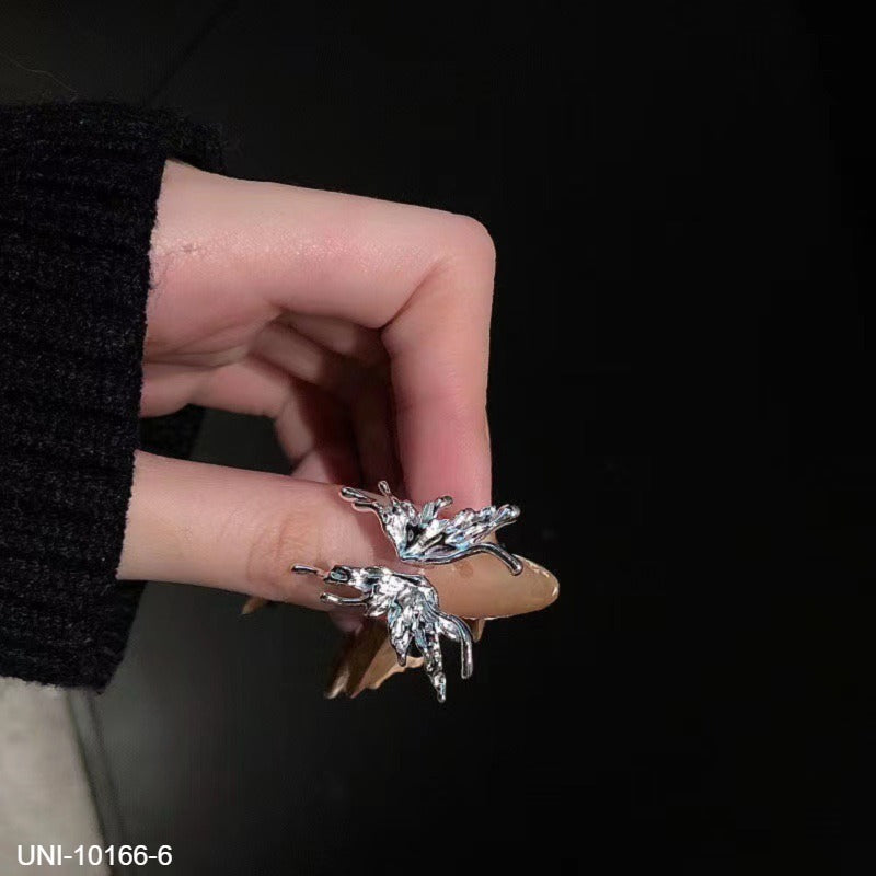 UNI-10166-6 - Foil Butterfly Silver - Ring Style 1