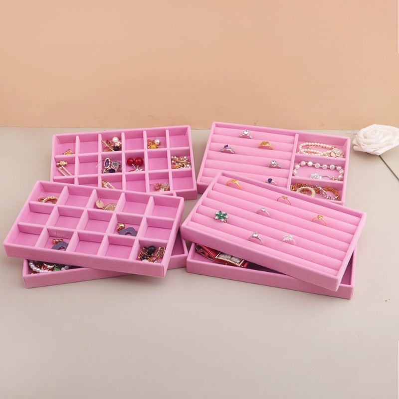 JJ-1013 - Pink Velvet Jewelry Tray
