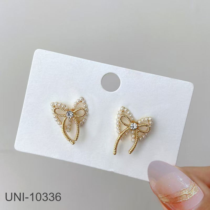 UNI-10336 - Gold Bow - Earring
